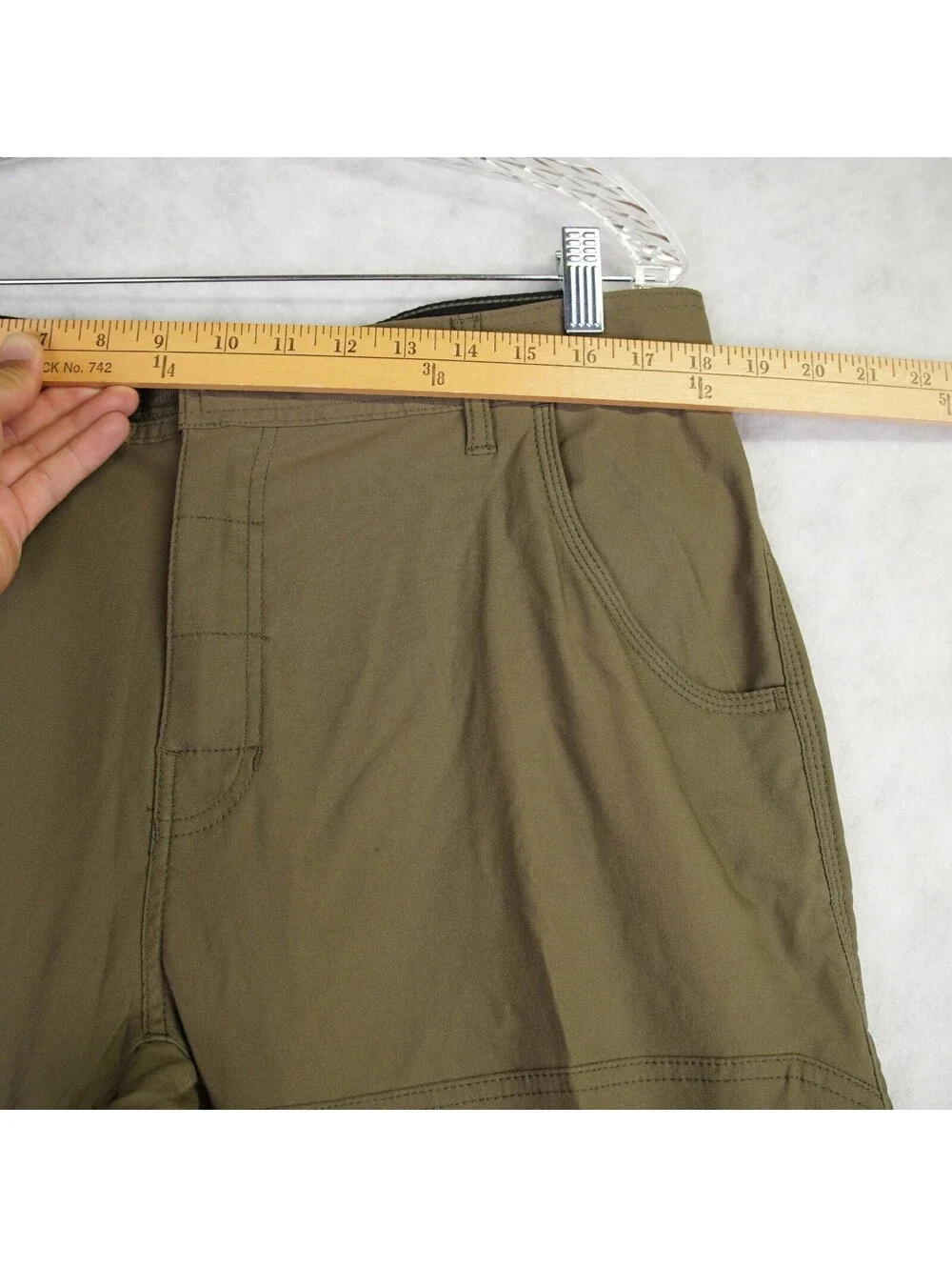 PrAna Mens Stretch Zion Relaxed Fit Cargo Belted Hiking Pants Size W36 x L32